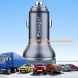 ESSAGER PD3.0+QC3.0 36W зарядно за кола с дисплей, Type-C, USB-A - черен