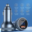 ESSAGER PD3.0+QC3.0 36W зарядно за кола с дисплей, Type-C, USB-A - черен