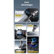 ESSAGER PD 45W зарядно за кола адаптер с дисплей, USB-A, Type-C - черен/сив