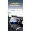 ESSAGER PD 45W зарядно за кола адаптер с дисплей, USB-A, Type-C - черен/сив