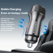 ESSAGER PD 45W зарядно за кола адаптер с дисплей, USB-A, Type-C - черен/сив