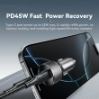 ESSAGER PD 45W зарядно за кола адаптер с дисплей, USB-A, Type-C - черен/сив