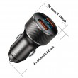 ESSAGER PD 36W зарядно за кола с дисплей, USB-A, Type-C - черен/сив