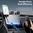 ESSAGER PD 36W зарядно за кола с дисплей, USB-A, Type-C - черен/сив