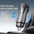 ESSAGER PD 36W зарядно за кола с дисплей, USB-A, Type-C - черен/сив