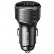 ESSAGER PD 36W зарядно за кола с дисплей, USB-A, Type-C - черен/сив