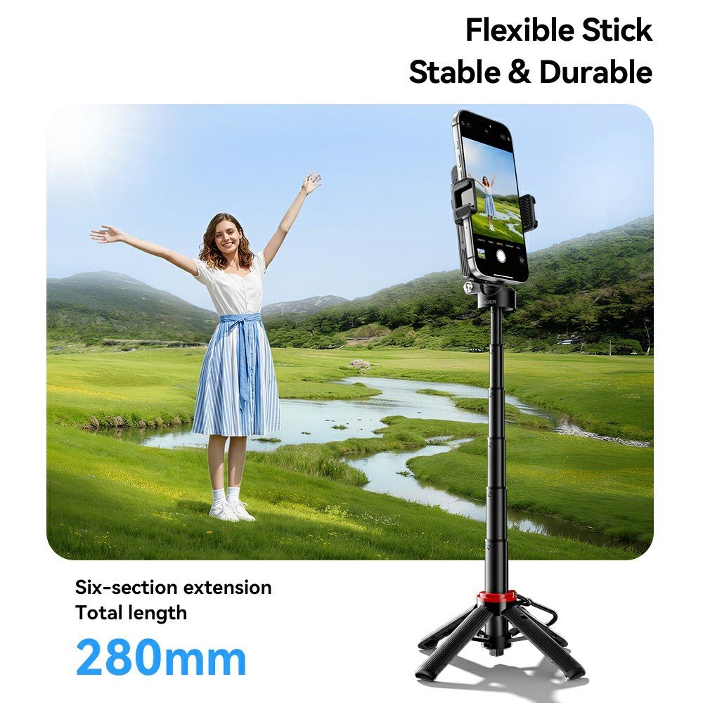 ESSAGER 4 в 1 мини селфи стик със статив, магнитна стойка, Bluetooth, 364mm