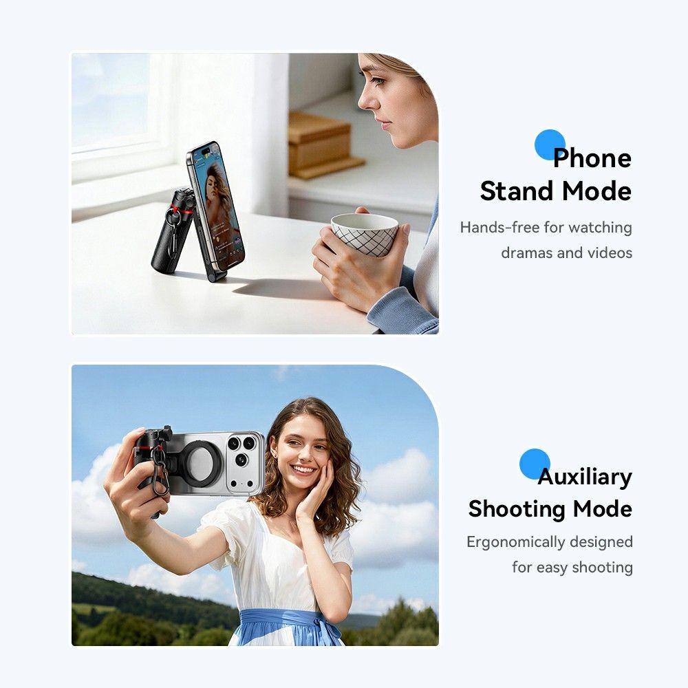 ESSAGER 4 в 1 мини селфи стик със статив, магнитна стойка, Bluetooth, 364mm