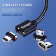 ESSAGER 3 в 1 Магнитен Кабел Lightning / Type-C / Micro USB 3A за Бързо Зареждане 1 м