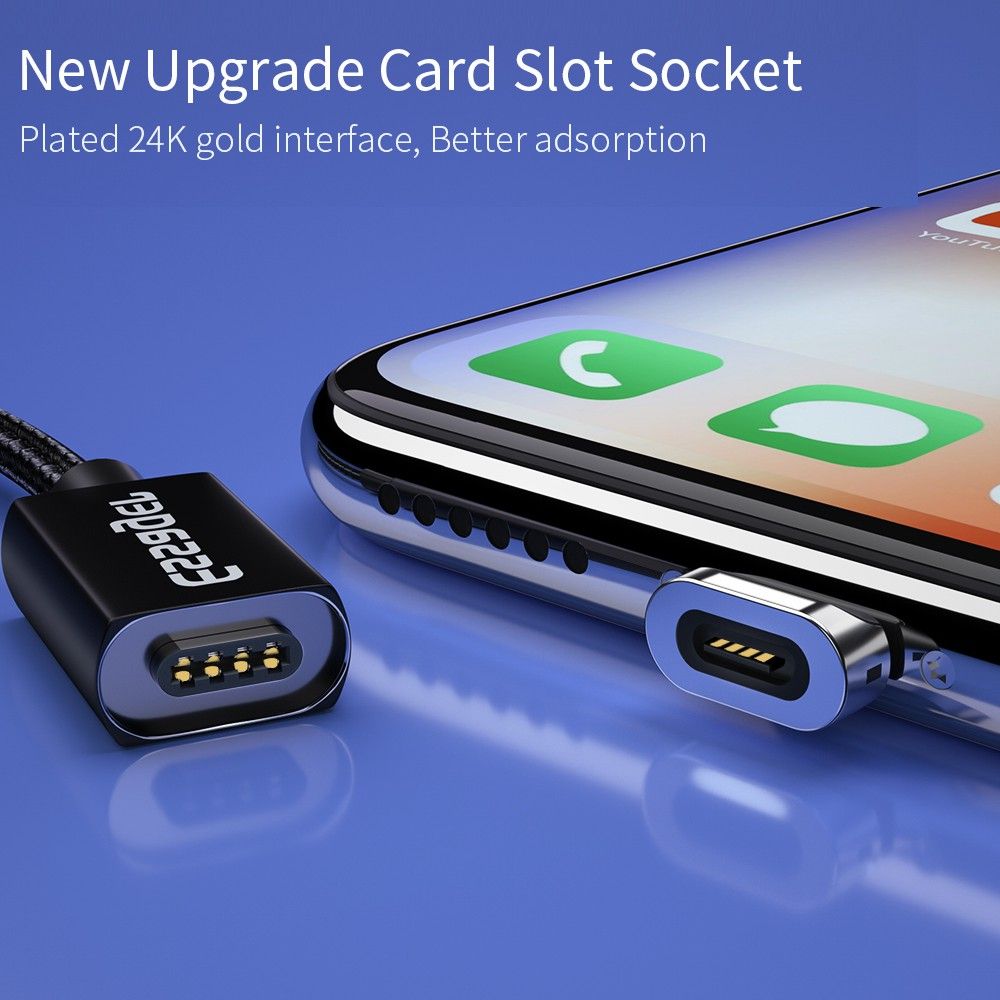 ESSAGER 3 в 1 Магнитен Кабел Lightning / Type-C / Micro USB 3A за Бързо Зареждане 1 м