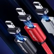 ESSAGER 3 в 1 Магнитен Кабел Lightning / Type-C / Micro USB 3A за Бързо Зареждане 1 м