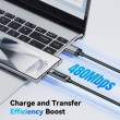 ESSAGER EXC120-HC0G-P USB-A към Type-C Кабел за Данни и Зареждане 120W с Дигитален Дисплей  1 м