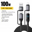 ESSAGER 4 в 1 Кабел за Данни с Дигитален Дисплей PD 100W Бързо Зареждане 1 м