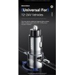 ESSAGER PD 45W зарядно за кола, 3 порта, Type-C, iP, USB-A - черен/сив