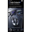 ESSAGER PD 45W зарядно за кола, 3 порта, Type-C, iP, USB-A - черен/сив