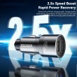 ESSAGER PD 45W зарядно за кола, 3 порта, Type-C, iP, USB-A - черен/сив