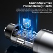 ESSAGER PD 45W зарядно за кола, 3 порта, Type-C, iP, USB-A - черен/сив