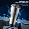 ESSAGER PD 45W зарядно за кола, 3 порта, Type-C, iP, USB-A - черен/сив