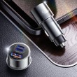 ESSAGER PD 45W зарядно за кола, 3 порта, Type-C, iP, USB-A - черен/сив