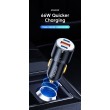 ESSAGER F689 66W зарядно за кола, 2x Type-C, USB-A, алуминий - черен