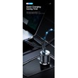 ESSAGER F689 66W зарядно за кола, 2x Type-C, USB-A, алуминий - черен