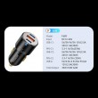 ESSAGER F689 66W зарядно за кола, 2x Type-C, USB-A, алуминий - черен