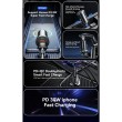 ESSAGER ES-CC12 30W зарядно за кола, USB-A, Type-C, ултралек - черен