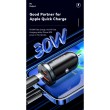 ESSAGER ES-CC12 30W зарядно за кола, USB-A, Type-C, ултралек - черен