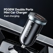 ESSAGER ES-CC12 30W зарядно за кола, USB-A, Type-C, ултралек - черен