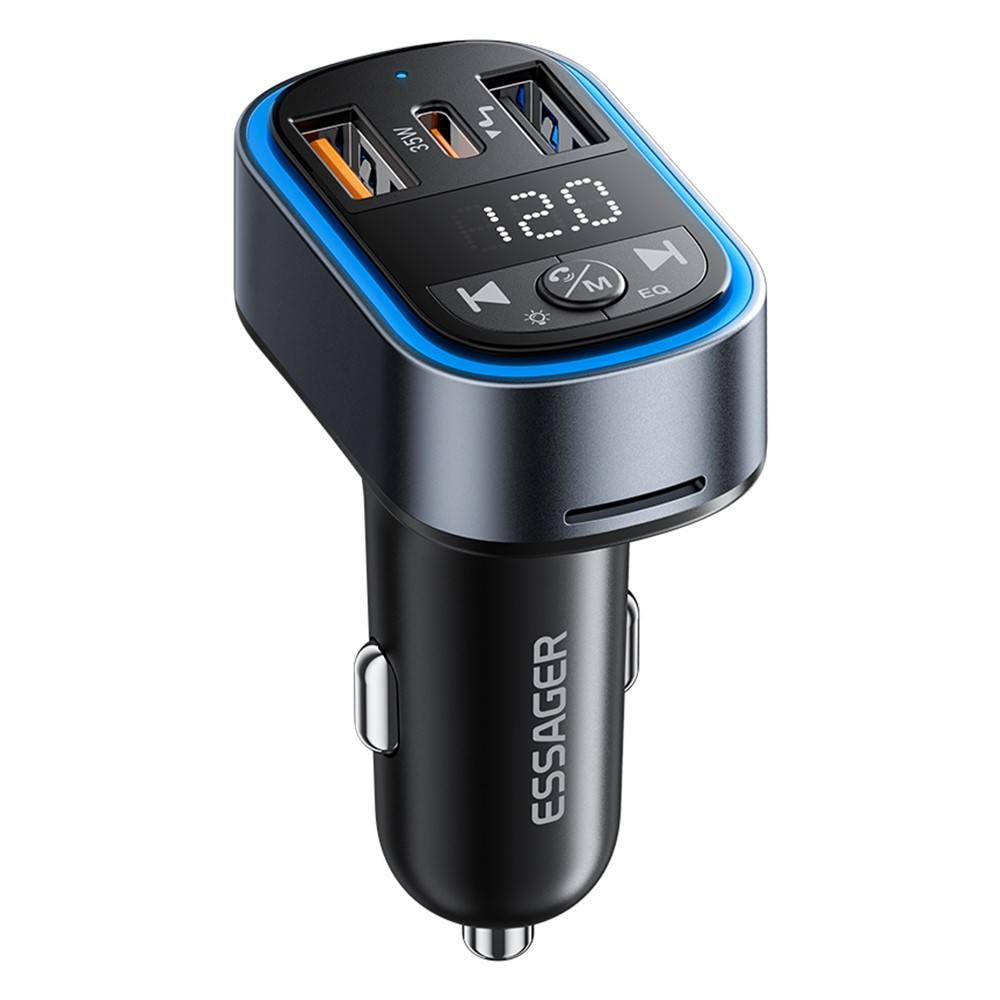 ESSAGER ECCFM-CT0G-P 35W PD Автомобилно Зарядно с FM Трансмитер, Bluetooth 5.3 и USB-A + Type-C