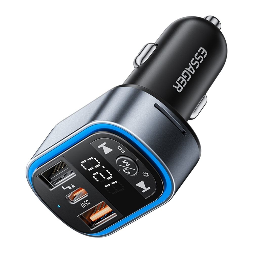 ESSAGER ECCFM-CT0G-P 35W PD Автомобилно Зарядно с FM Трансмитер, Bluetooth 5.3 и USB-A + Type-C