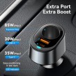 ESSAGER 120W зарядно за кола с разклонител, USB-A, Type-C, 85W запалка - черен