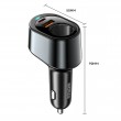 ESSAGER 120W зарядно за кола с разклонител, USB-A, Type-C, 85W запалка - черен