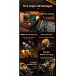 ESSAGER 100W азарядно за кола с дисплей, USB-A, Type-C - черен/сив