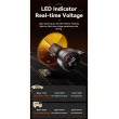 ESSAGER 100W азарядно за кола с дисплей, USB-A, Type-C - черен/сив