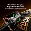 ESSAGER 100W азарядно за кола с дисплей, USB-A, Type-C - черен/сив