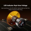 ESSAGER 100W азарядно за кола с дисплей, USB-A, Type-C - черен/сив