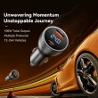 ESSAGER 100W азарядно за кола с дисплей, USB-A, Type-C - черен/сив
