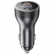 ESSAGER 100W азарядно за кола с дисплей, USB-A, Type-C - черен/сив