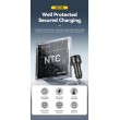ESSAGER 140W зарядно за кола с дисплей, USB-A, Type-C, 140W - черен