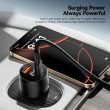 ESSAGER 140W зарядно за кола с дисплей, USB-A, Type-C, 140W - черен