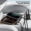ESSAGER 140W зарядно за кола с дисплей, USB-A, Type-C, 140W - черен