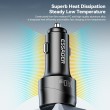 ESSAGER 140W зарядно за кола с дисплей, USB-A, Type-C, 140W - черен