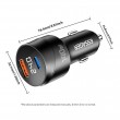 ESSAGER 140W зарядно за кола с дисплей, USB-A, Type-C, 140W - черен