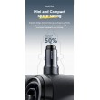 ESSAGER PD 30W зарядно за кола, USB-A, Type-C, алуминий - черен/сив