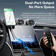 ESSAGER PD 30W зарядно за кола, USB-A, Type-C, алуминий - черен/сив