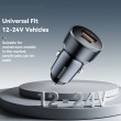 ESSAGER PD 30W зарядно за кола, USB-A, Type-C, алуминий - черен/сив