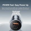 ESSAGER PD 30W зарядно за кола, USB-A, Type-C, алуминий - черен/сив