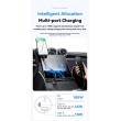 ESSAGER 150W зарядно за кола с дисплей, USB-A, Type-C, DC - сив