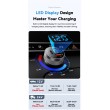 ESSAGER 150W зарядно за кола с дисплей, USB-A, Type-C, DC - сив